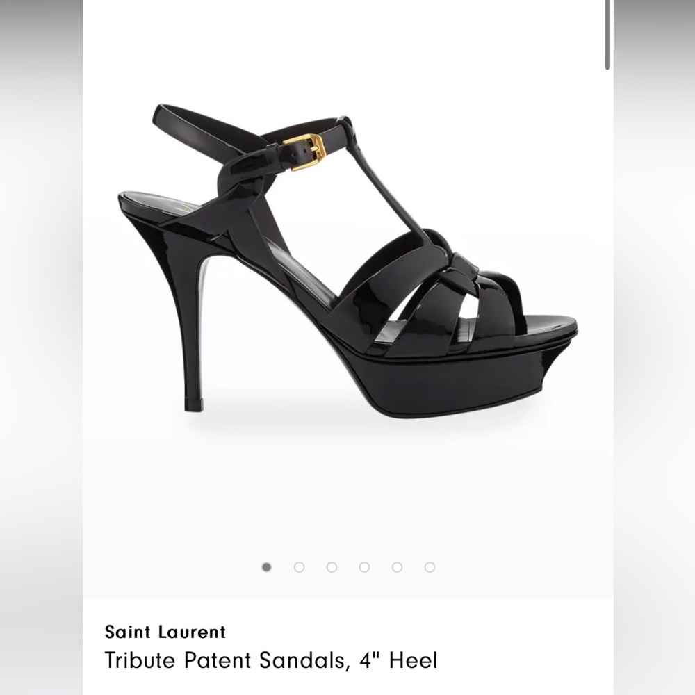 YSL black patent heel 4” heel size 38.5 EU
